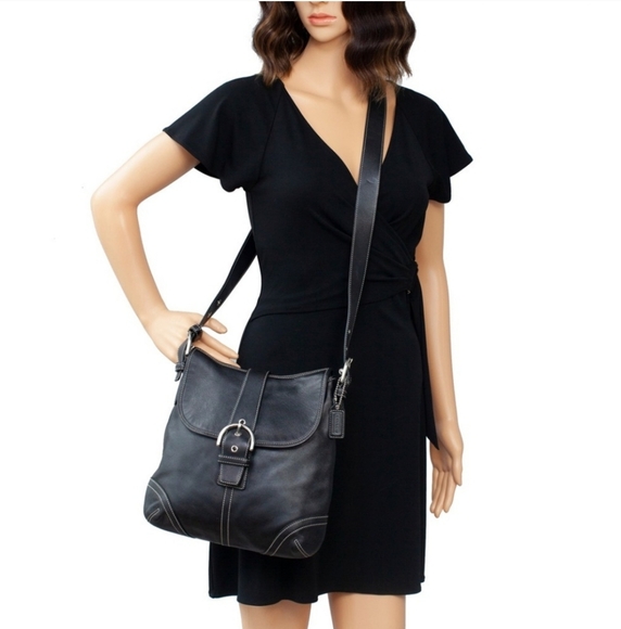 Coach Soho Crossbody Messenger Black Leather Shoulder Bag - Picture 2 of 10